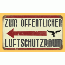 WW2 German Metal Road sign "Air Raid Shelter"