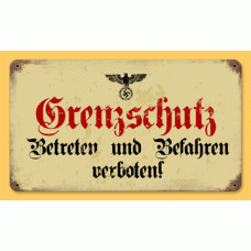 WW2 German Metal Road sign "Border Police"