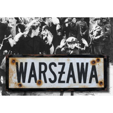 Warsaw - vintage WW2 road and place name sign