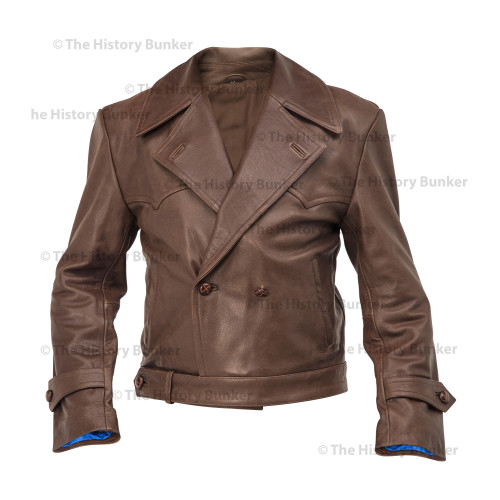 WW1 German Motorcycle despatch rider leather wrap jacket - BROWN