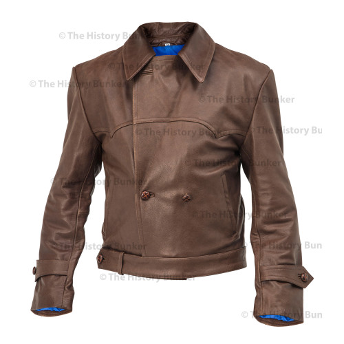 WW1 German Motorcycle despatch rider leather wrap jacket - BROWN