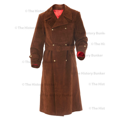 German SENIOR Officers Great Coat SUEDE - WW2 German Leather Coat