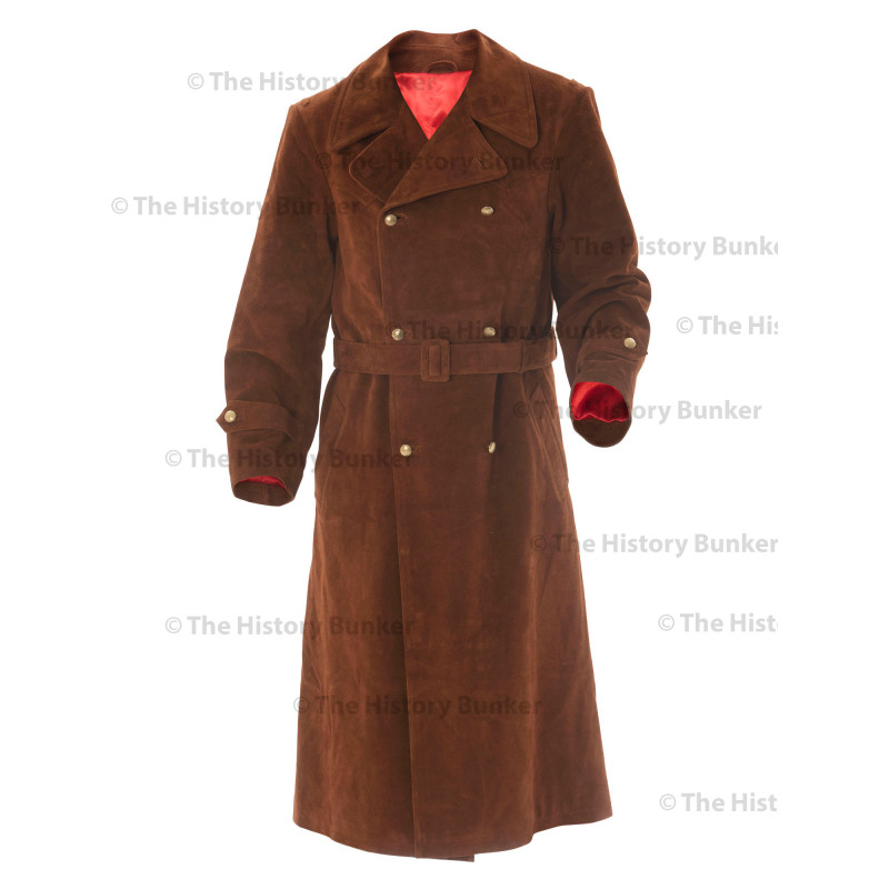 German SENIOR Officers Great Coat SUEDE - WW2 German Leather Coat