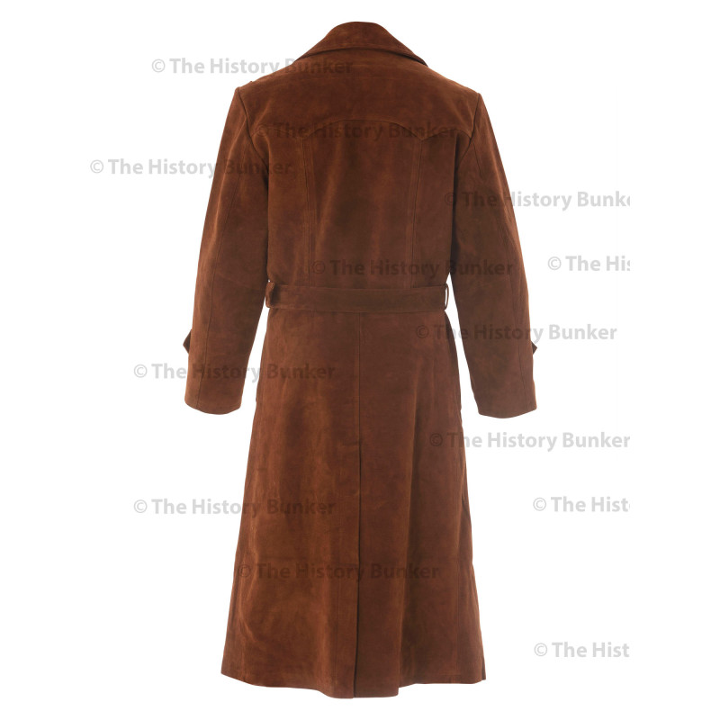 German SENIOR Officers Great Coat SUEDE - WW2 German Leather Coat