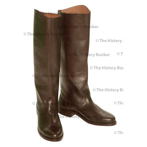 WW1 British Army officer riding  boots - brown leather, full leg