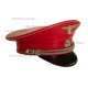 SS m32 tricot visor in leather  - WW2 German officers cap - RED