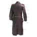 German SENIOR Officers leather Great Coat BROWN - WW2 German Leather Coat