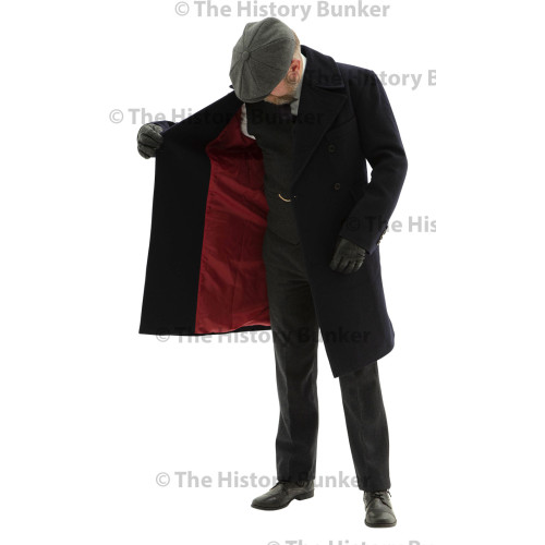 Edwardian Civilian  double breasted overcoat - BLUE