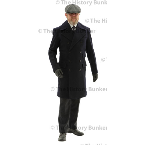 Edwardian Civilian  double breasted overcoat - BLUE