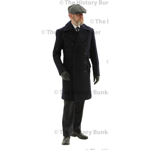 Edwardian Civilian  double breasted overcoat - BLUE