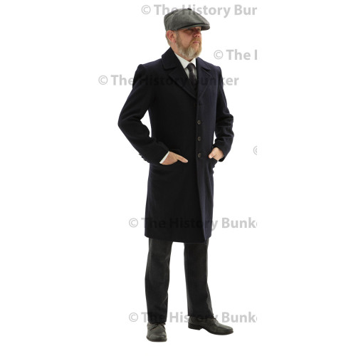 Edwardian Mens single breasted overcoat - BLUE