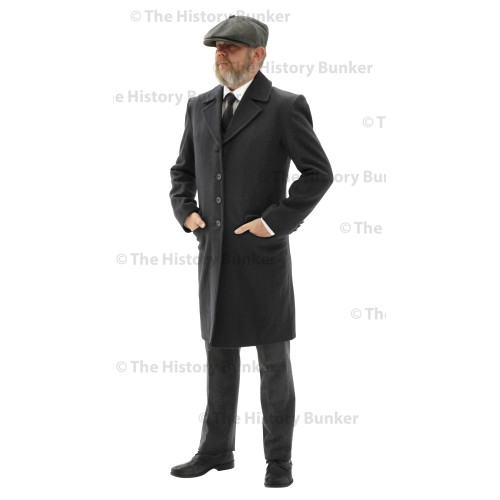 Edwardian Mens  single breasted overcoat - GREY