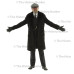 Edwardian Mens double breasted overcoat - BLACK