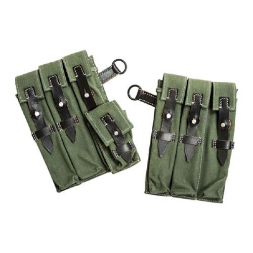 German MP40 Canvas Ammo Pouches - Green