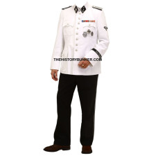 WW2 German SS dress uniform - white cotton tunic and black tricot trousers