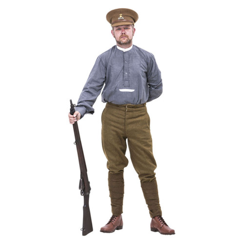 WW1 Grey Back collarless shirt