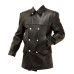 U-boat leather deck jacket fall collar - ww2 german leather jacket - BLACK