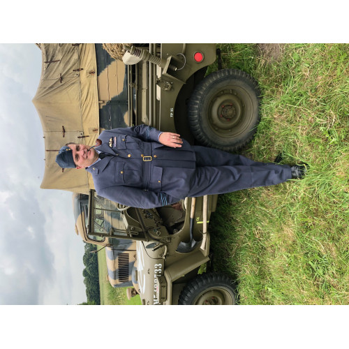 WW2 British RAF uniform with KC Buttons, Sewn in Belt, padded KC wings