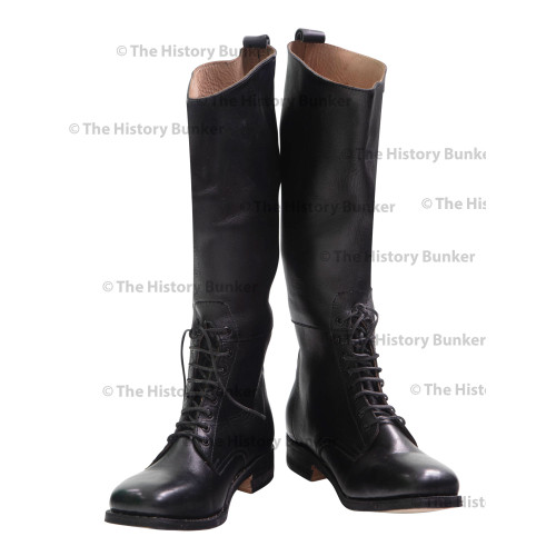 WW1 British Army officer lace up boots - BLACK