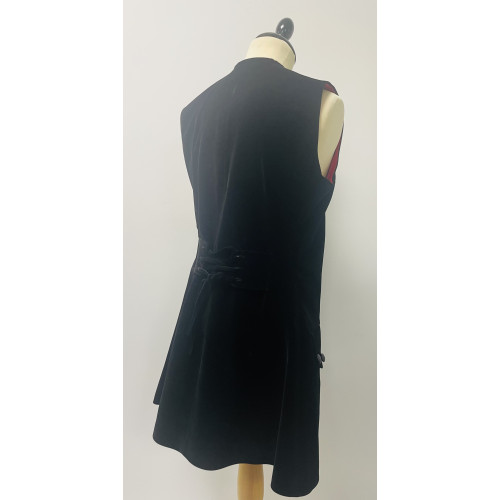 18th century Gentlemans long waist coat vest - black velvet