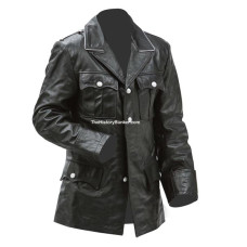 WW2 German Allgemeine SS officers M32 tunic in black leather