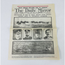 MILITARY PROP HIRE -  WW1 newspapers - Daily Mirror 5th August 1914