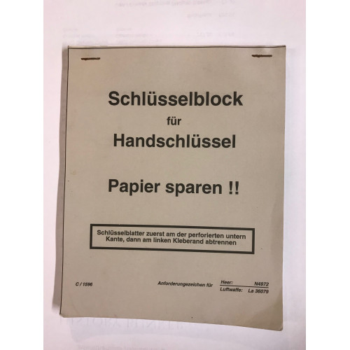 MILITARY PROP HIRE - German WW2 spare paper notebook