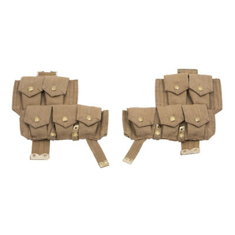 WW1 British army p08 webbing SMLE ammo pouches - 1 x pair