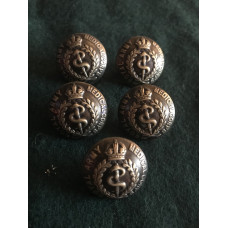 Royal Army Medical Corps buttons 24mm  WW1 set of 5