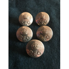 Royal Flying Corps buttons 24mm  WW1 set of 5