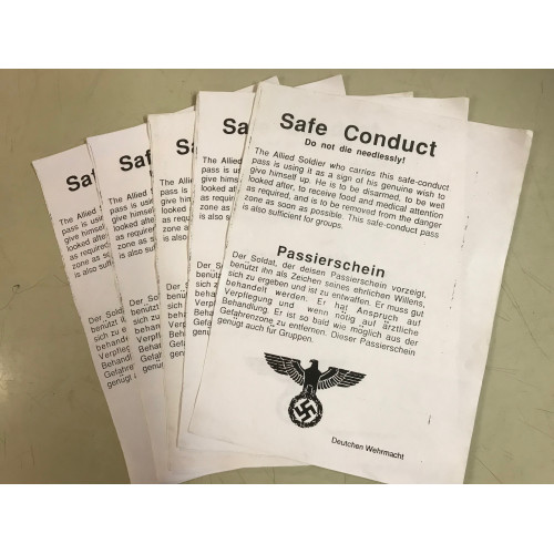 MILITARY PROP HIRE - Safe Conduct passes - ww2 german