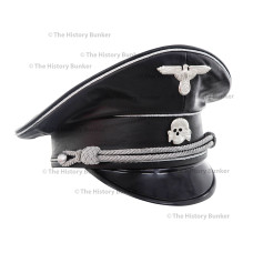 SS m32 tricot visor in leather  - WW2 German officers cap