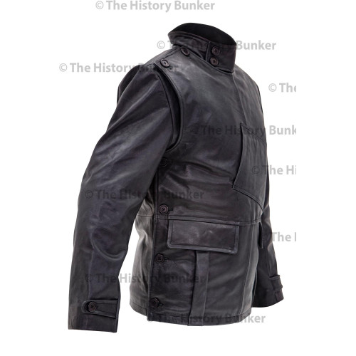 WW1 Royal Flying Corps leather coat  short version - BLACK
