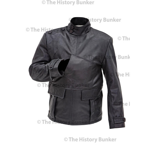WW1 Royal Flying Corps leather coat  short version - BLACK