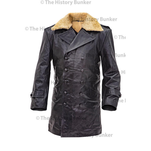 Czech Sniper leather coat - BLACK