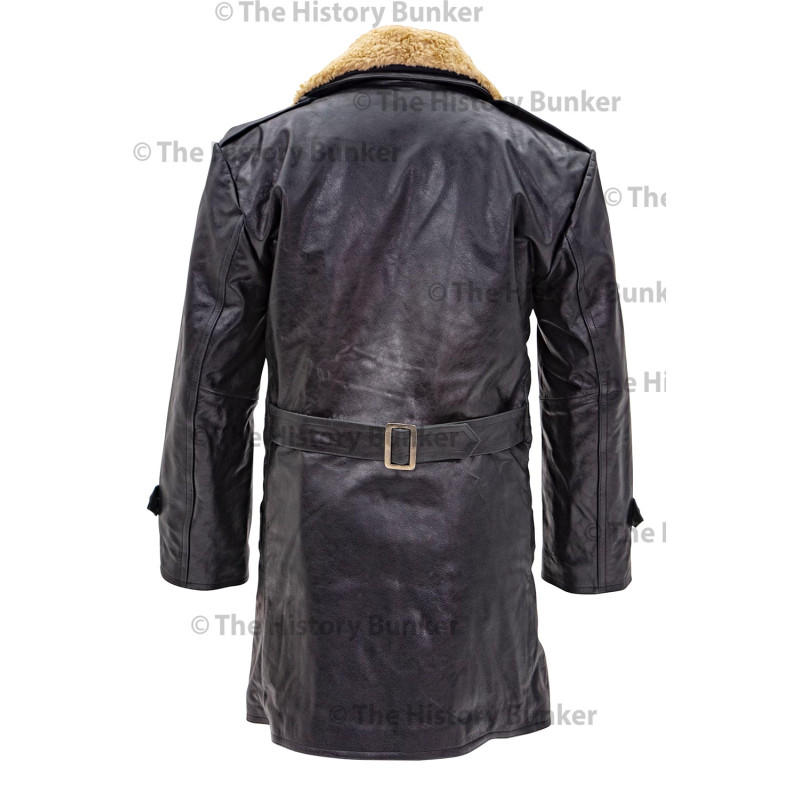 Czech Sniper leather coat - BLACK