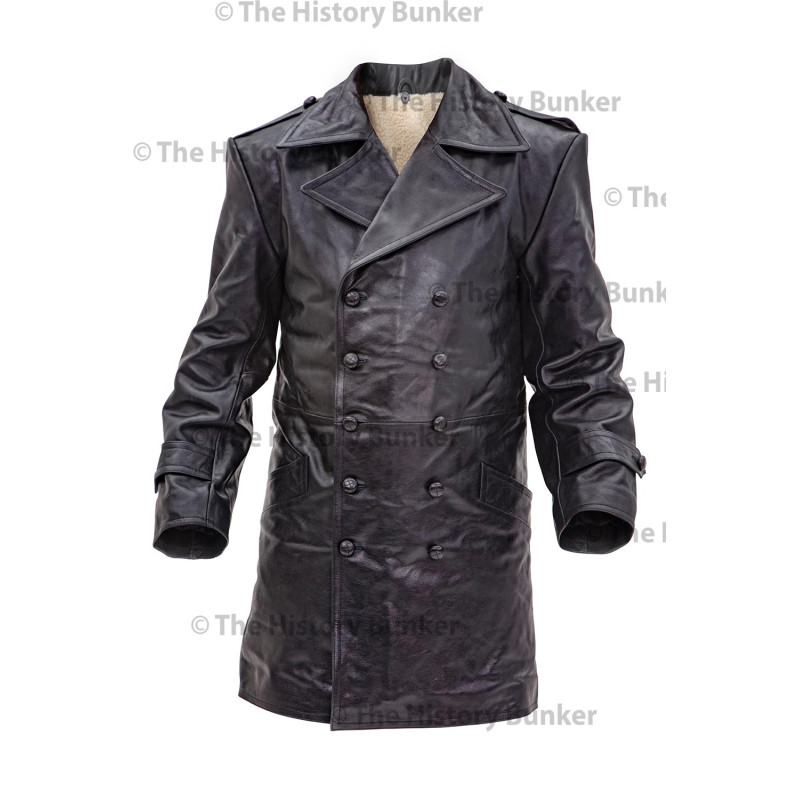 Czech Sniper leather coat - BLACK